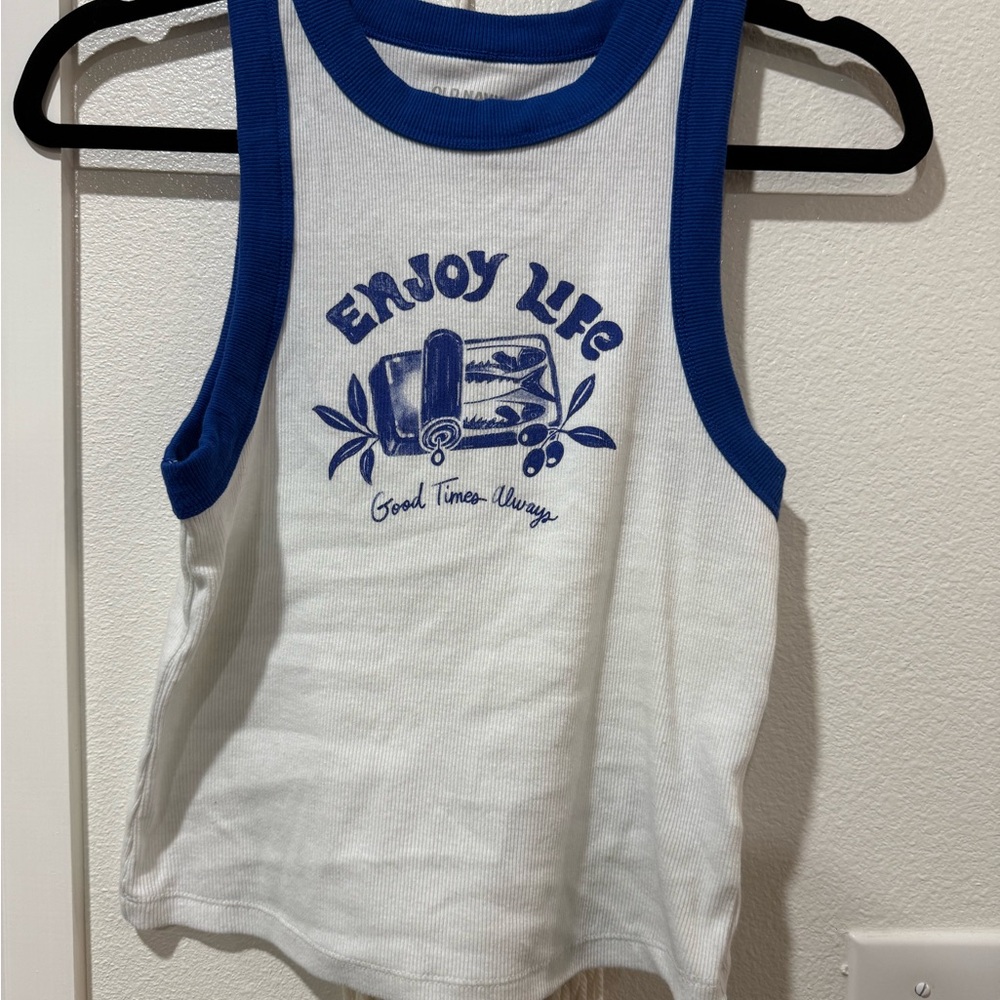 Old Navy Enjoy Life women’s Tank Top - Blue and White